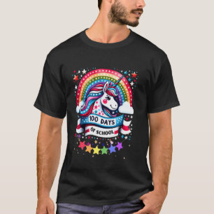 100 Days of School Unicorn Rainbow for Kids and Te T-Shirt
