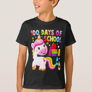 100 Days Of School Unicorn Toddler Girls 100th Day T-Shirt