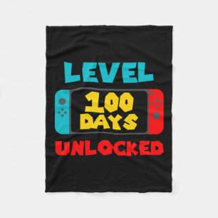 100 Days Of School Unlocked 100th Day Video Gamer Fleece Blanket