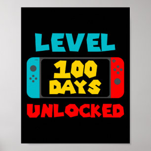 100 Days Of School Unlocked 100th Day Video Gamer  Poster