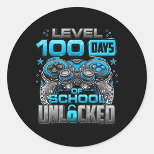 100 Days Of School Unlocked Boys 100th Day Of Scho Classic Round Sticker