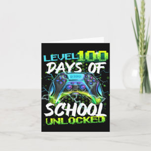 100 Days Of School Unlocked Gamer Boy Girl Video G Card
