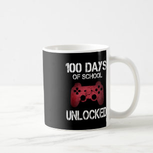 100 Days Of School Unlocked Gamer Boys Kids Girls  Coffee Mug