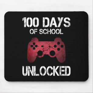 100 Days Of School Unlocked Gamer Boys Kids Girls  Mouse Pad