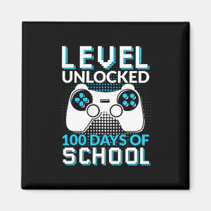 100 Days Of School Unlocked Gamer Nerdy Team 1 Magnet