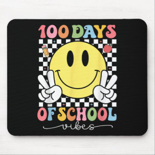 100 Days Of School Vibes Cute Smile Face 100th Mouse Pad