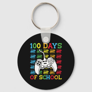 100 Days of School Video Games Controller Gaming K Key Ring