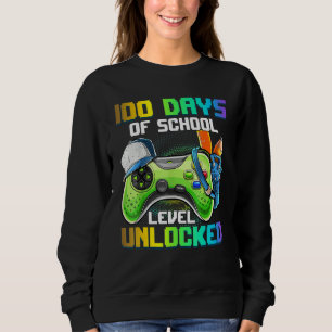 100 Days of School Video Games Level Unlocked Game Sweatshirt
