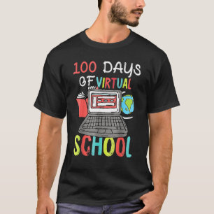 100 Days Of School Virtual Learning Distance Quara T-Shirt