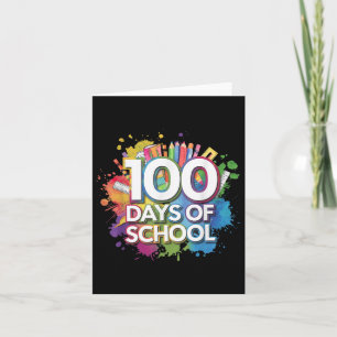 100 Days Of School Watercolor Splash Teacher Stude Card