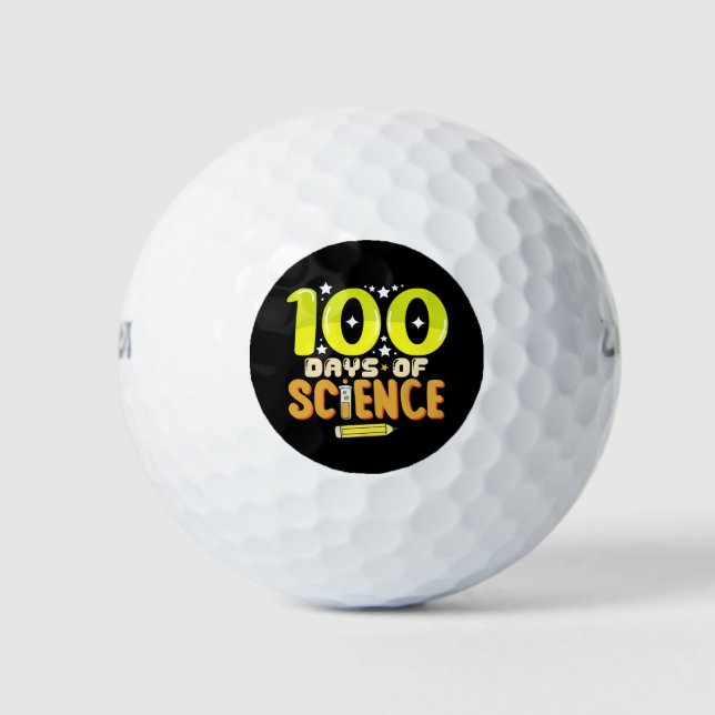 100 Days of Science 100th Day of School Teacher Golf Balls (Front)