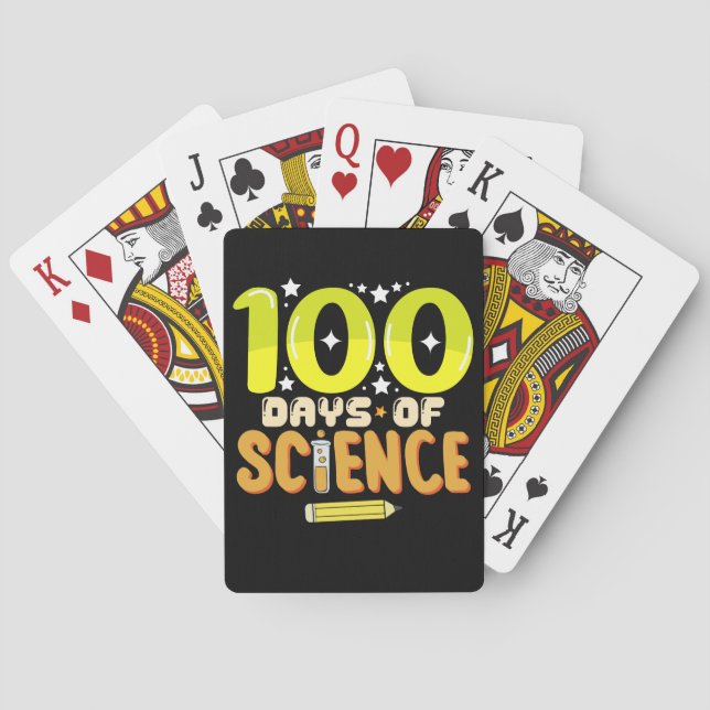 100 Days of Science 100th Day of School Teacher Playing Cards (Back)