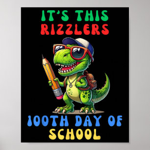100 Days Of Skibidi Rizz 100th Day Of School Kids Poster