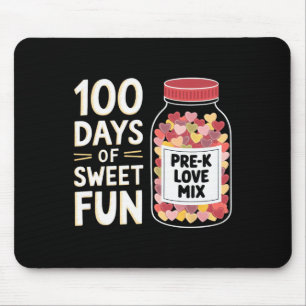100 Days Of Sweet Fun Cute Pre-k Girl Teacher Love Mouse Pad