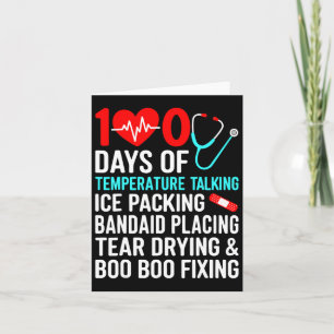 100 Days Of Temperature School Nurse 100th Day Of Card