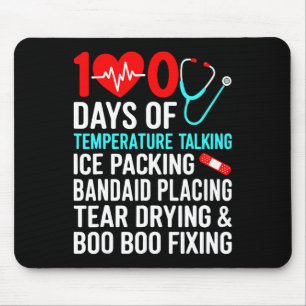 100 Days Of Temperature School Nurse 100th Day Of Mouse Pad