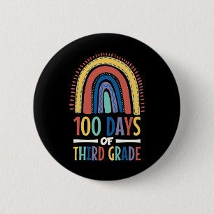 100 Days Of Third Grade Rainbow Happy 100th Day Of 6 Cm Round Badge