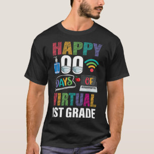 100 Days Of Virtual 1st Grade Kids Teacher Student T-Shirt
