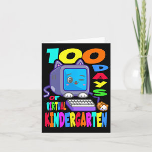 100 Days Of Virtual Kindergarten - Cute Computer C Card