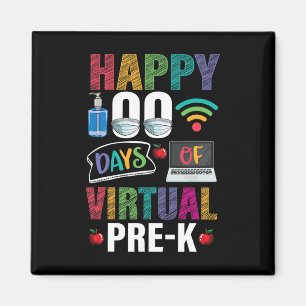 100 Days Of Virtual Pre-k Kids Teacher Student  Magnet