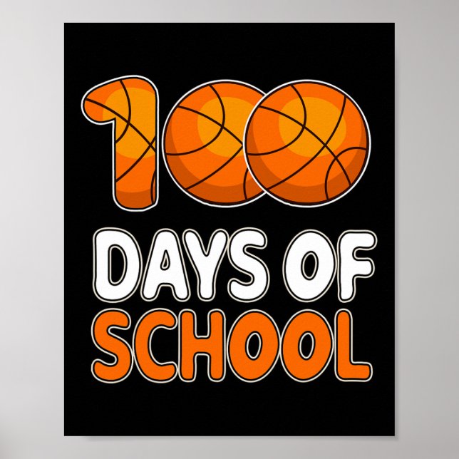 100 Days School Sketll Shirt For Kids Student 100t Poster (Front)