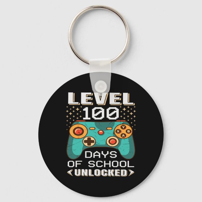 100 Days School Video Gamer 100th Day Teacher Stud Key Ring (Front)