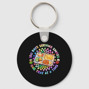 100 Days Serving Smiles One Tray A Time Tie Dye Lu Key Ring