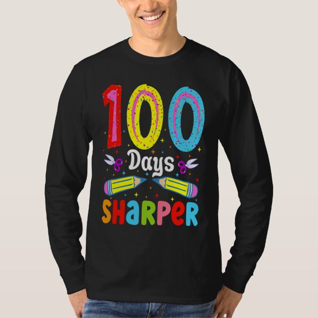 100 Days Sharper 100 Days Of School Pencil 100 Day T-Shirt (Front)