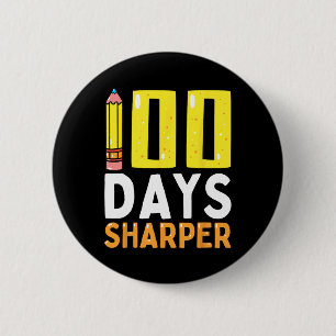 100 Days Sharper 100th Day Of School Teacher Kids  6 Cm Round Badge