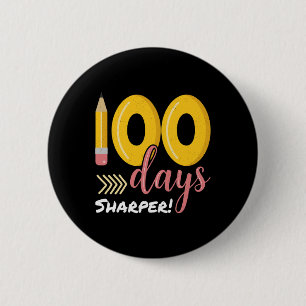 100 Days Sharper 100th Day Of School Teacher Kids 6 Cm Round Badge