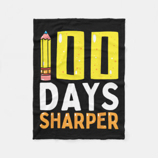 100 Days Sharper 100th Day Of School Teacher Kids  Fleece Blanket