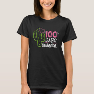 100 Days Sharper Happy 100th Day Of School Cactus  T-Shirt