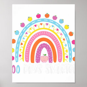 100 Days Smarter 100 Days Of School Rainbow Teache Poster