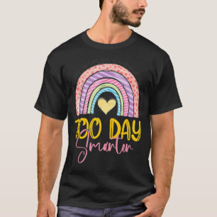 100 Days Smarter 100 Days Of School Rainbow Teache T-Shirt