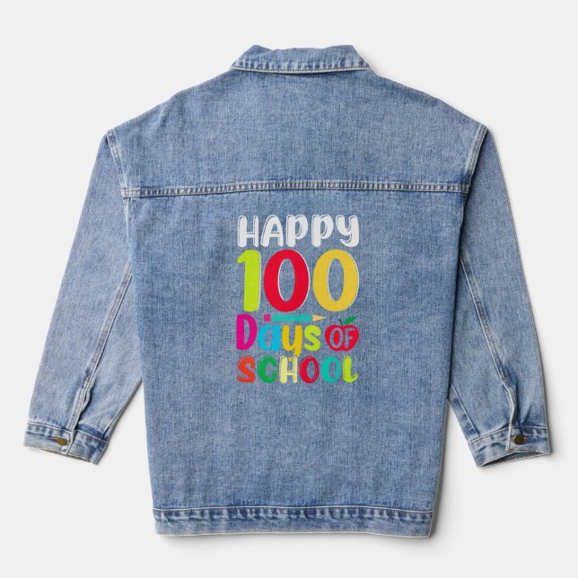 100 days smarter, 100 days smarter crown, denim jacket (Back)