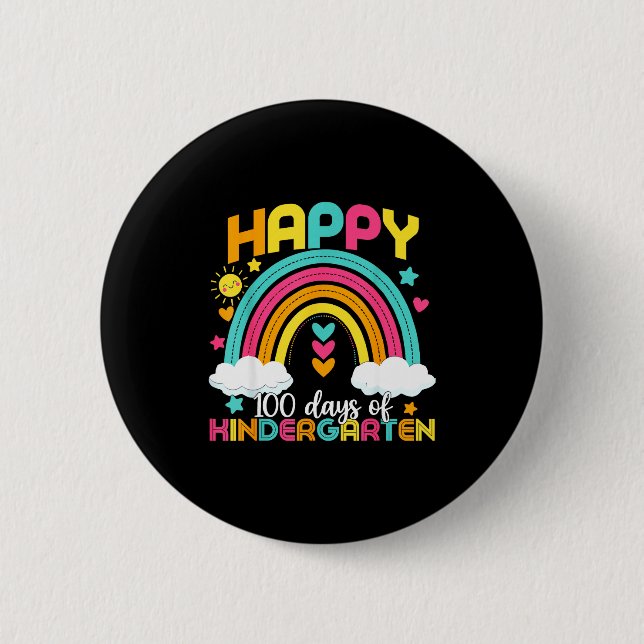 100 Days Smarter 100th Day Of Kindergarten Teacher 6 Cm Round Badge (Front)