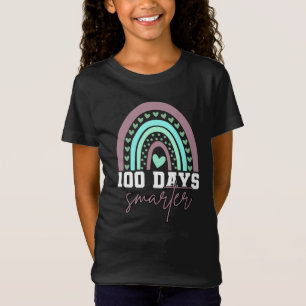 100 Days Smarter 100th Day of School Cute Rainbow T-Shirt