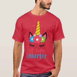 100 Days Smarter 100th Day Of School Unicorn Girls T-Shirt