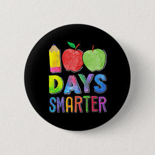 100 Days Smarter 100th Day Of School Women Teacher 6 Cm Round Badge