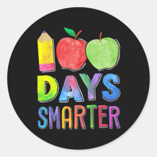 100 Days Smarter 100th Day Of School Women Teacher Classic Round Sticker
