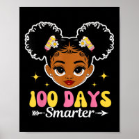 100 Days Smarter Afro Girl 100th Day Of School