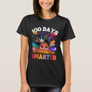 100 Days Smarter Afro Girl 100th Day Of School T-Shirt