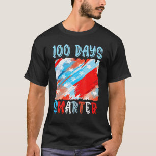 100 Days Smarter American US Flag Happy 100th Day  T-Shirt
