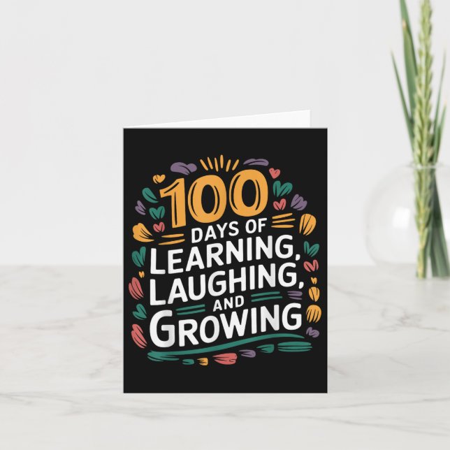 100 Days Smarter And Learning Colours For Apparel  Card (Front)