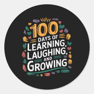 100 Days Smarter And Learning Colours For Apparel  Classic Round Sticker
