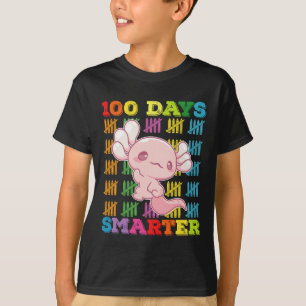 100 Days Smarter Axolotl 100th Day Of School T-Shirt