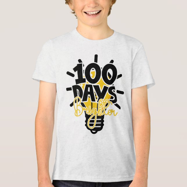 100 Days Smarter & Brighter School Tri-Blend Shirt (Front)