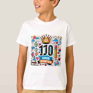 100 Days Smarter Colourful School Milestone Design T-Shirt