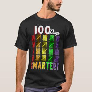 100 Days Smarter Counting Hash Marks 100th Day of  T-Shirt