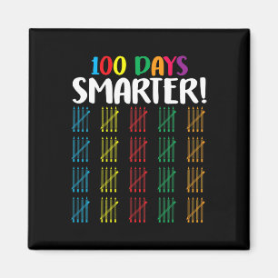 100 days smarter Counting Hash Marks days of scho Magnet